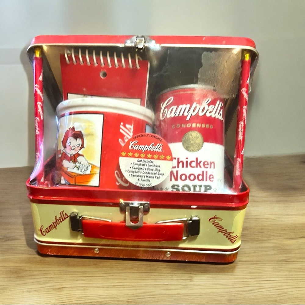 Vintage Campbell’s Soup Red and White Food Lunchbox Kitchen Gift Set